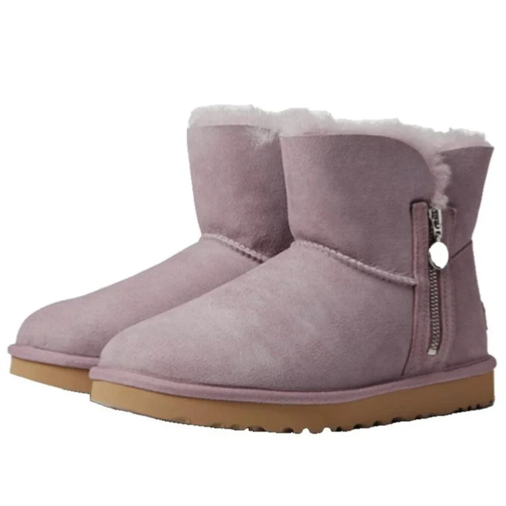 UGG Bailey Zip Mini Women's Sheepskin Boots size 7 Dusty Rose
